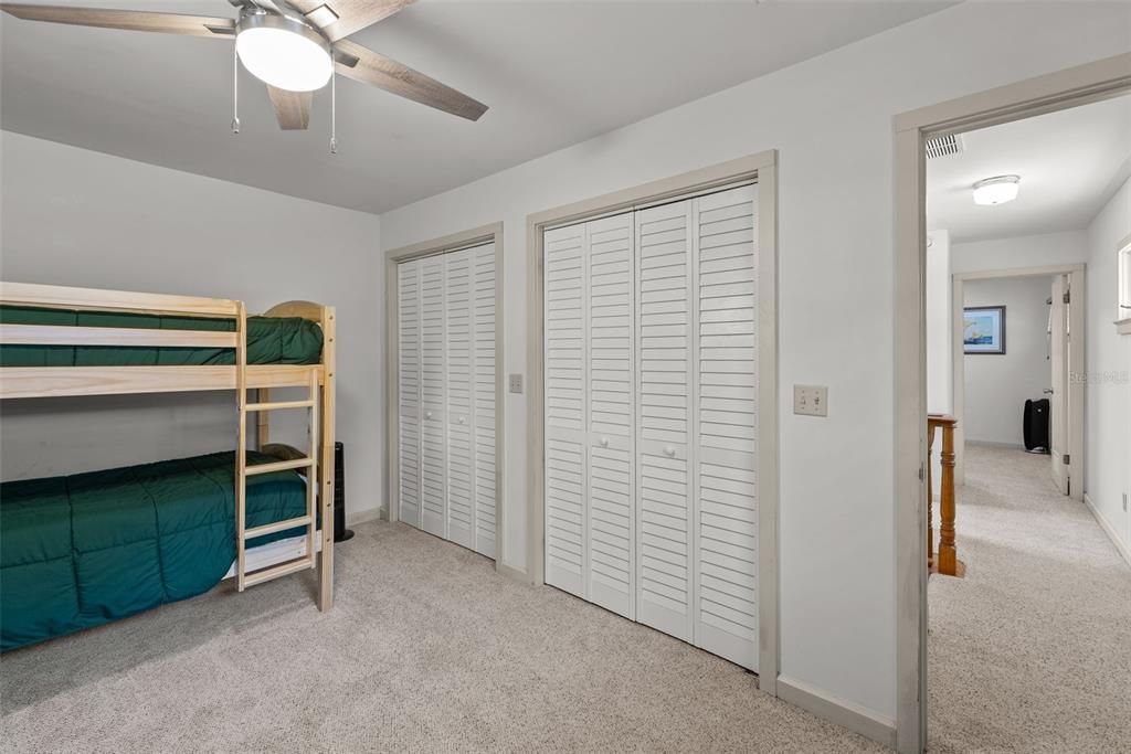 Third bedroom on second floor with two closets