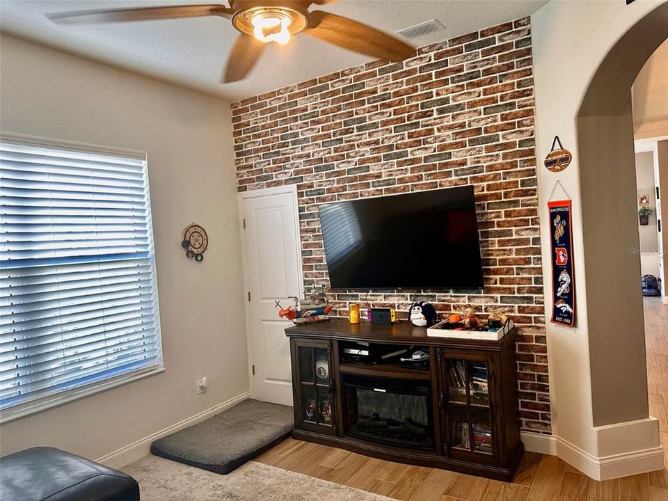 Bonus room accent wall with closet!