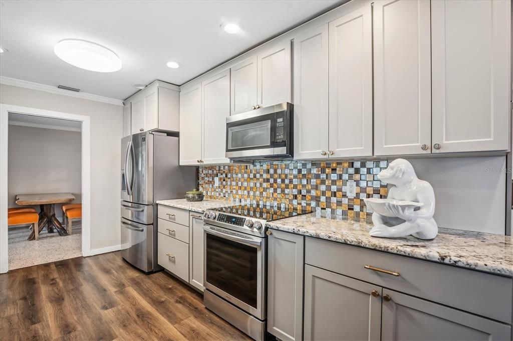 Completely updated kitchen open to the family room