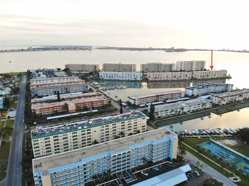 Aerial Photo of Town Shores Showing The Nottingham Building Exterior