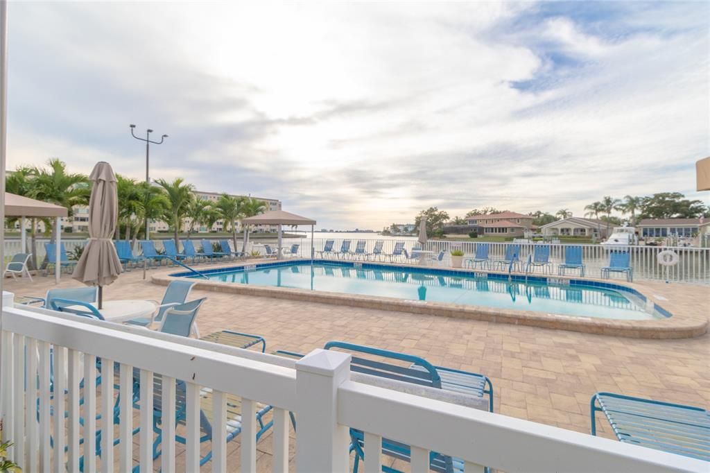 One of Two Waterfront Heated Pools in Town Shores