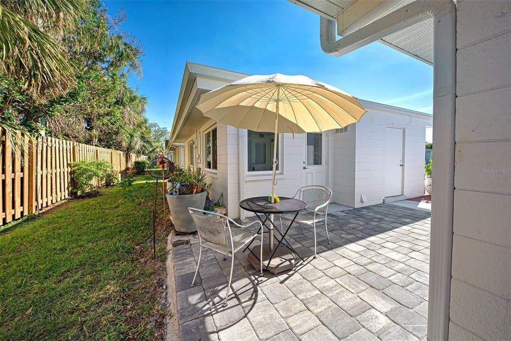 PAVED SITTING AREA AND BACK YARD