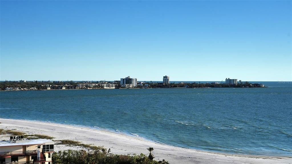 Views south to Siesta Key from guest terrace.