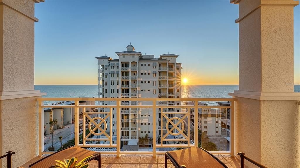 Water and sunset views from guest bedroom.