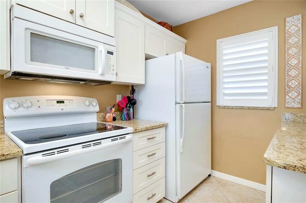 Refrigerator has an ice-maker.