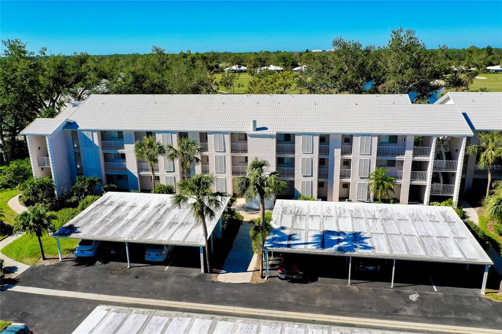 Each covered parking space also has a private enclosed storage area.