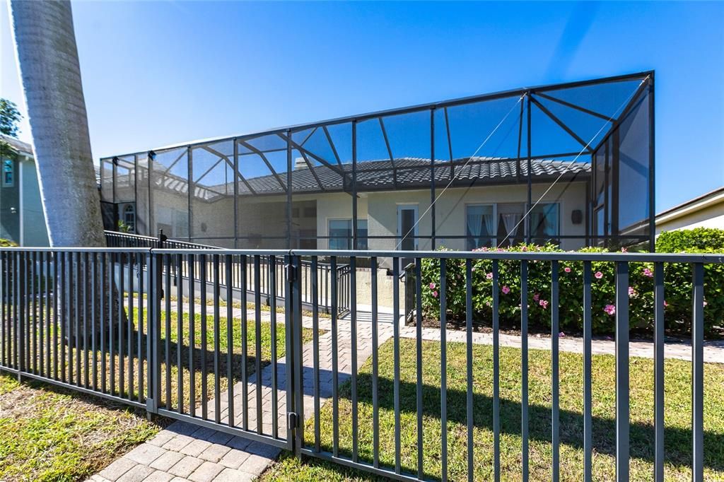 Backyard fencing, and new 2022 pool cover/cage ensures safety and privacy.