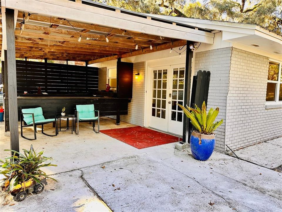 Covered patio outside guest