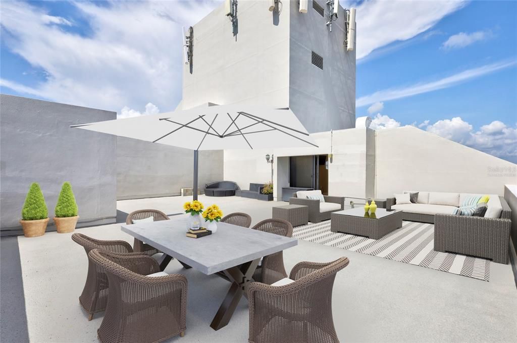 Pinnacle Penthouse Private Rooftop 1,470 Square Feet  (Virtually staged)