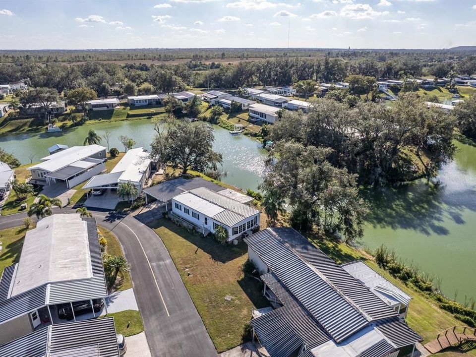 Aerial view of the home.