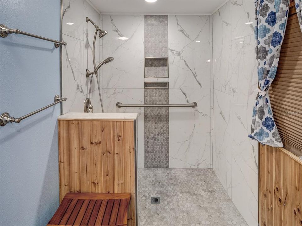 Master shower. Wheelchair accessible.