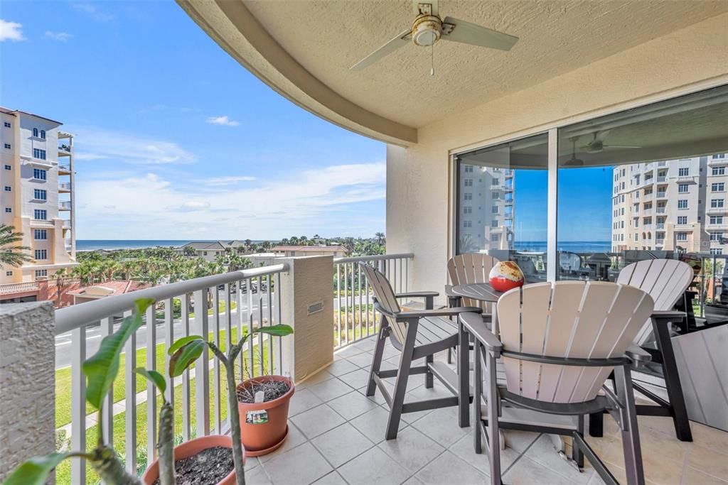 Balcony off living room.