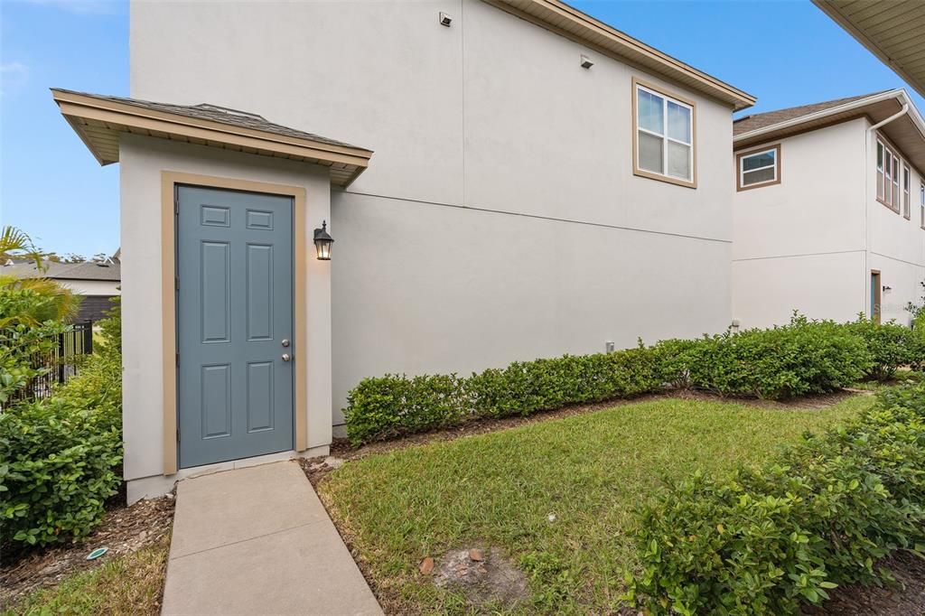 Entry to detached 2 car garage