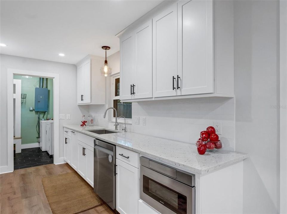 The kitchen also a great window with a view in to the fully fenced rear yard.