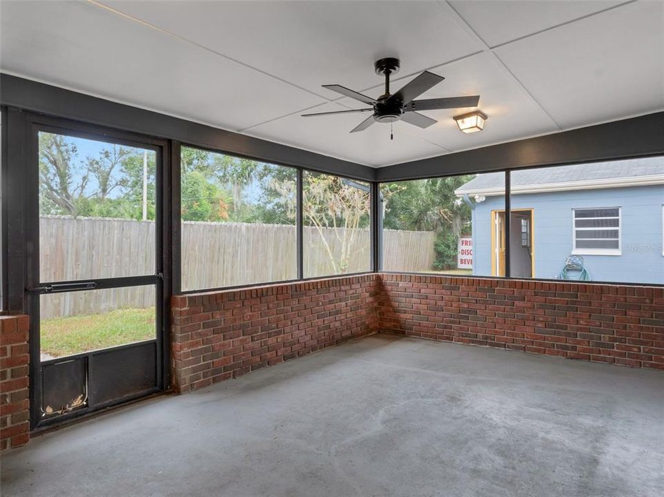 Rear side screened patio