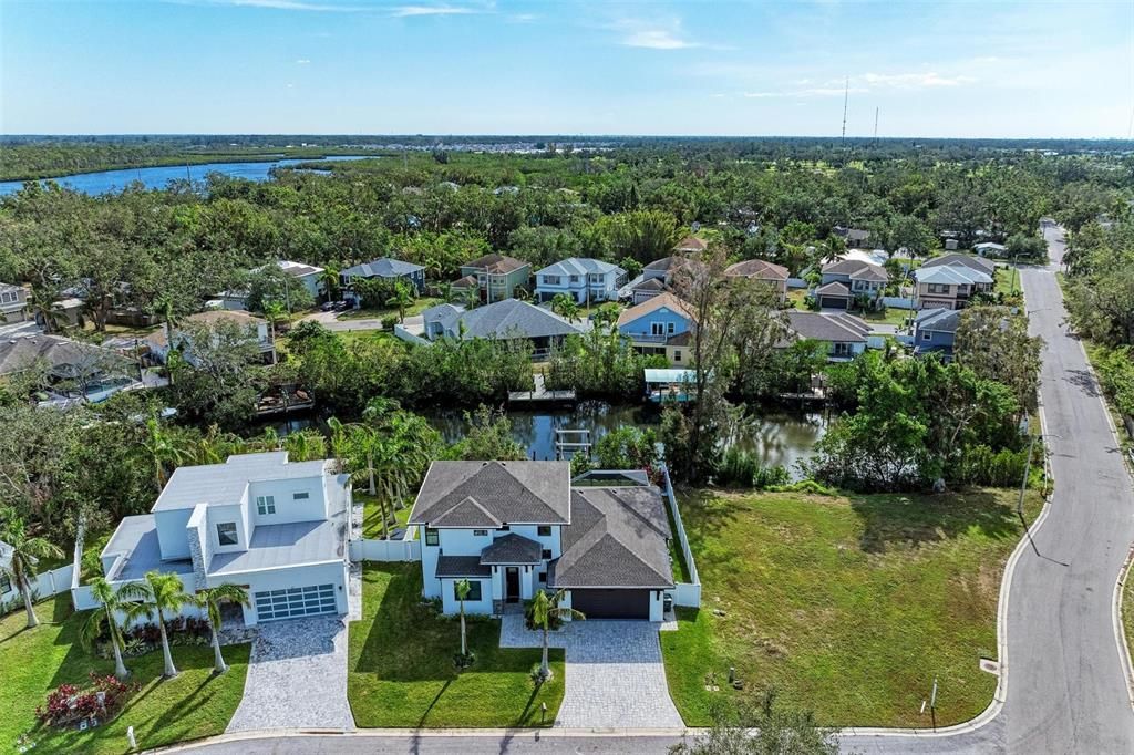 Aerial photo of front of home