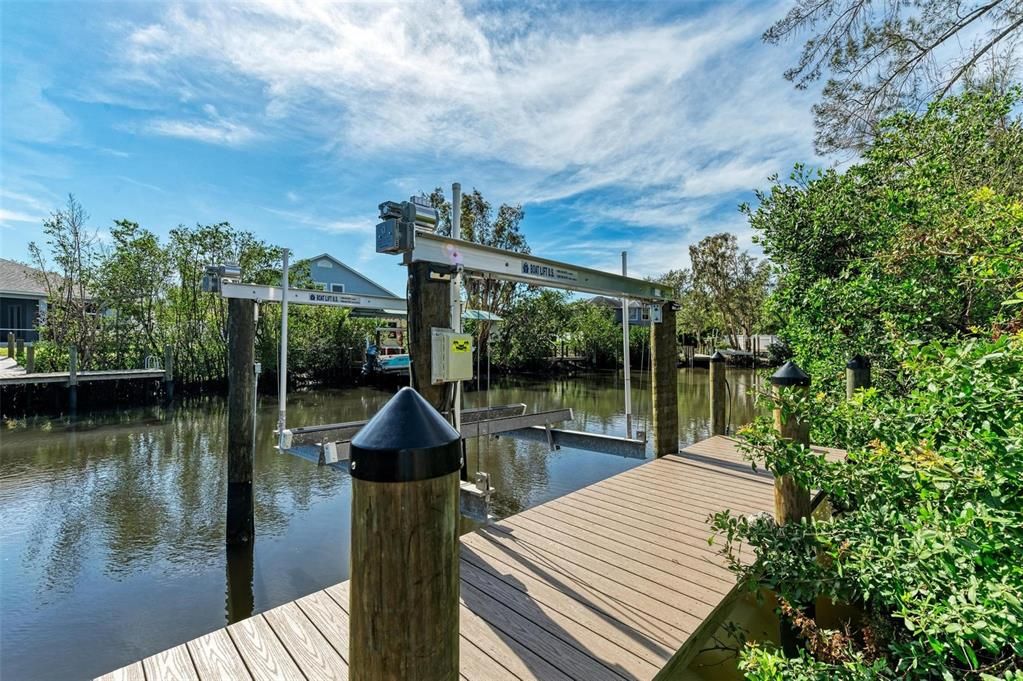 Dock with 13K boat lift and electric