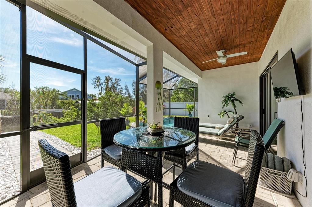 Screened in patio area