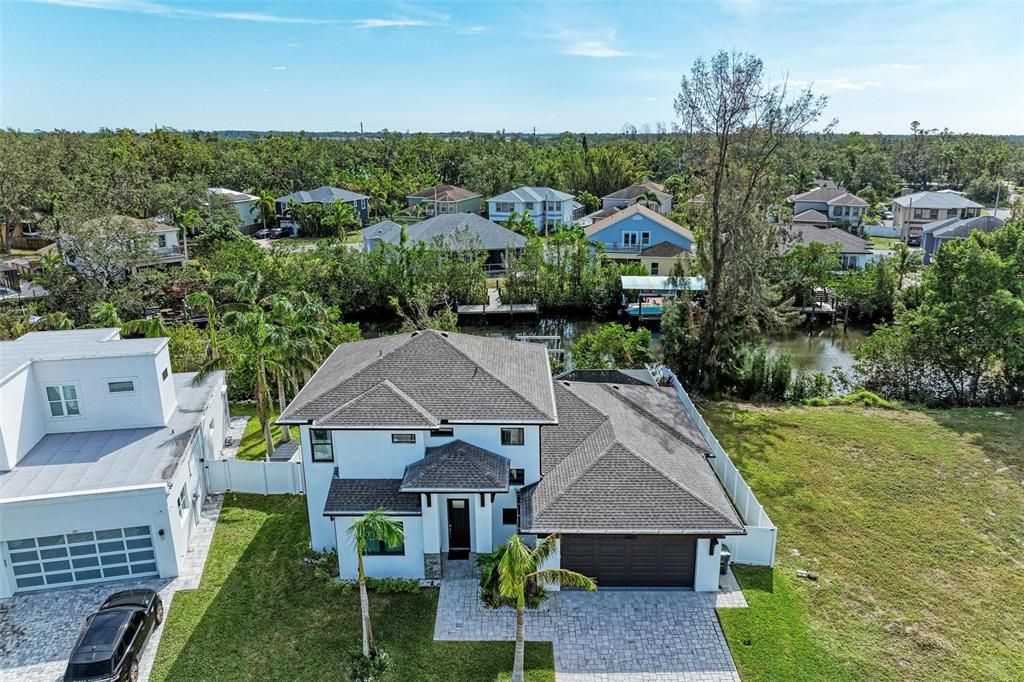 Aerial photo of front of home