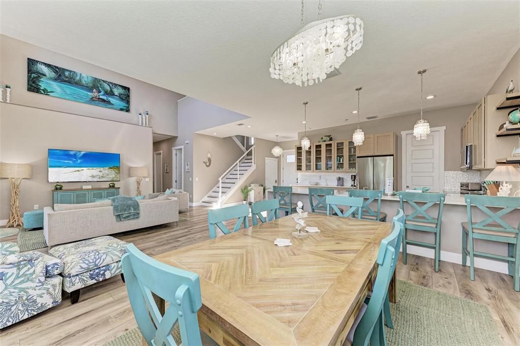 Dining area open to kitchen and living area