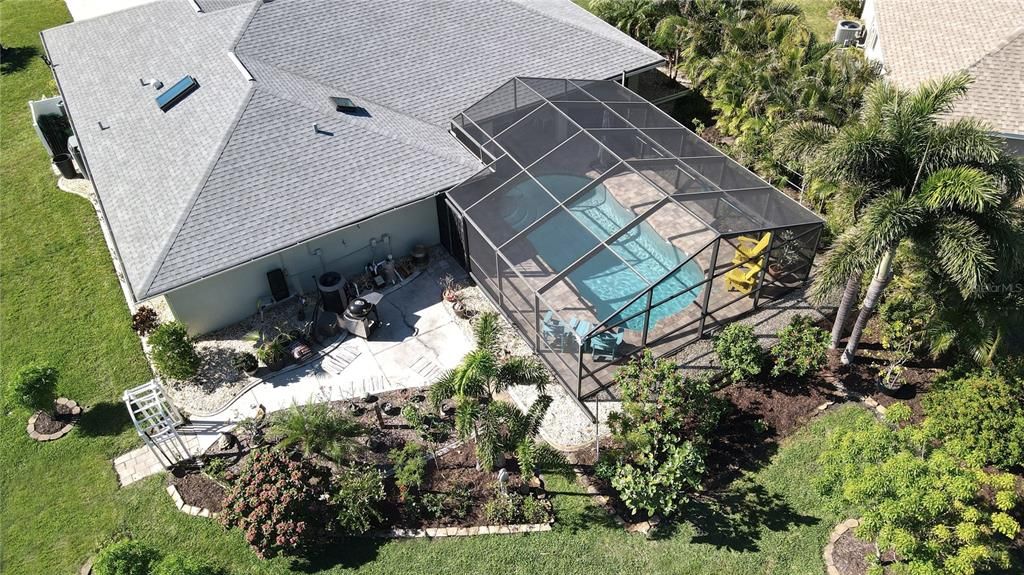 Rear aerial view of home