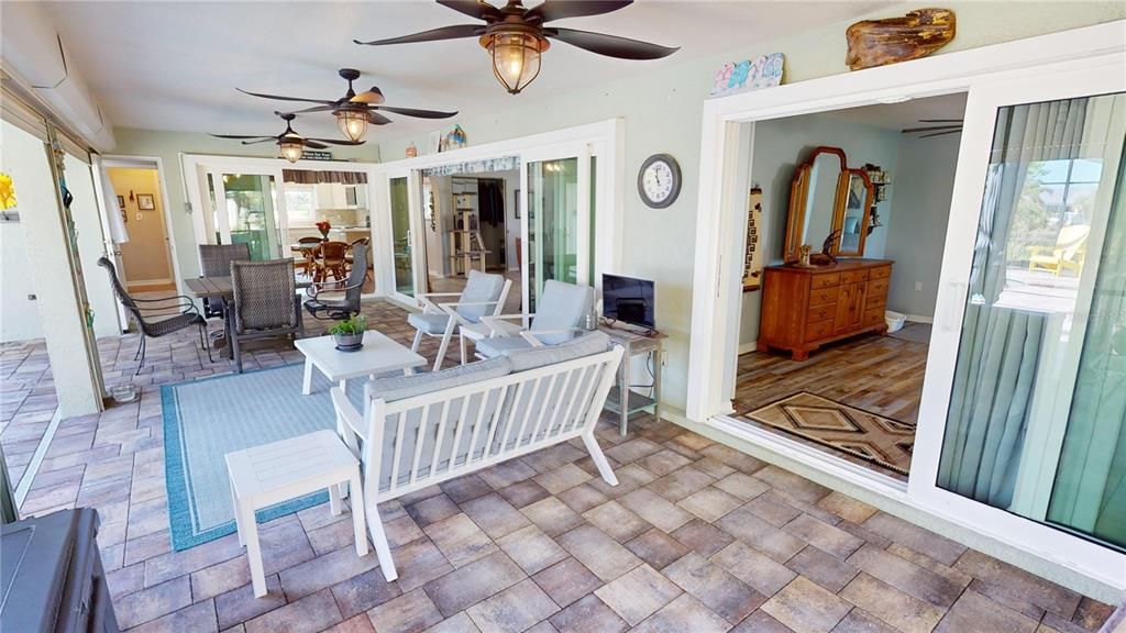 Covered lanai and screened pool enclosed