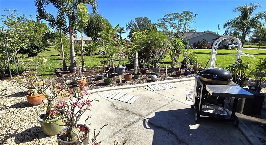 Patio adjacent to Screened pool enclosure