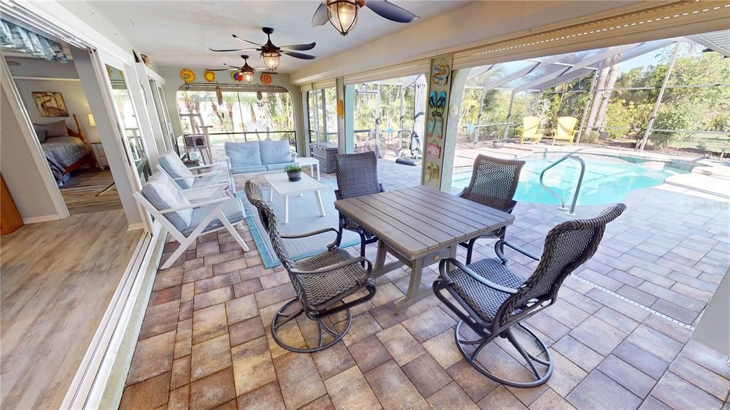 Covered lanai and screened pool enclosed