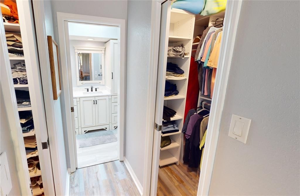 Primary ensuite closets and bath