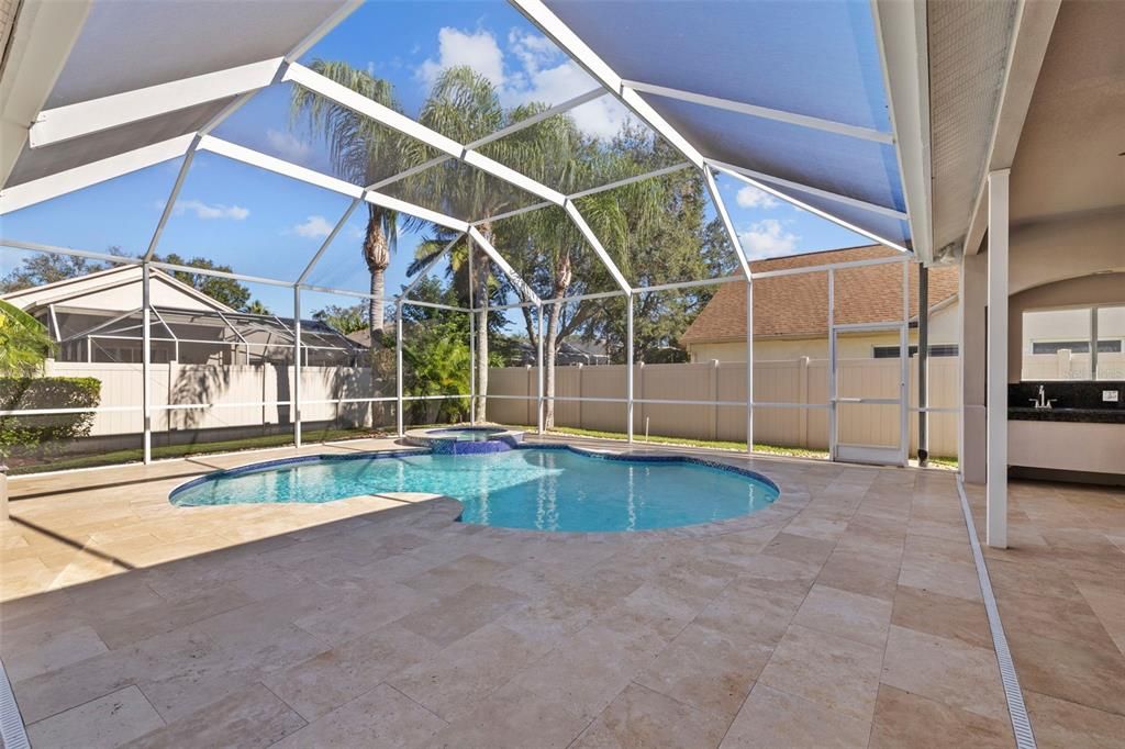 Remodeled pool area.