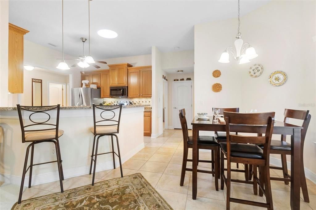 Kitchen and dining areas.