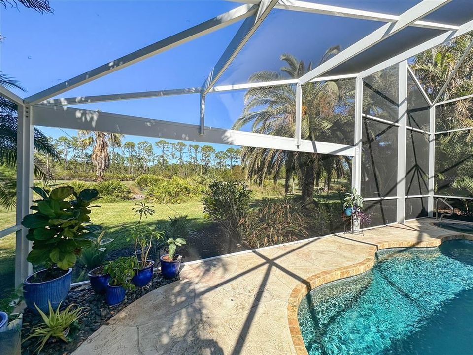 Pool with view of golf course