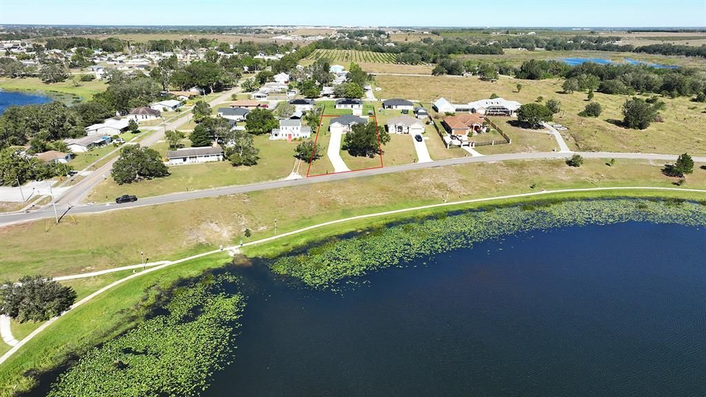 Aerial of Home from Lake