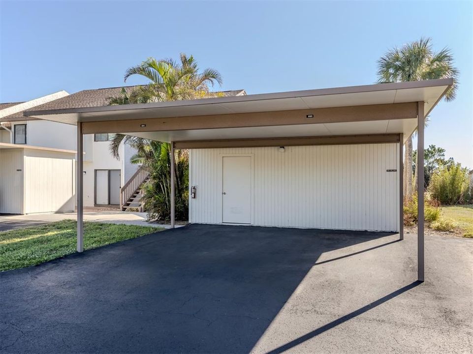 Carport with extra large storage room (10X8)