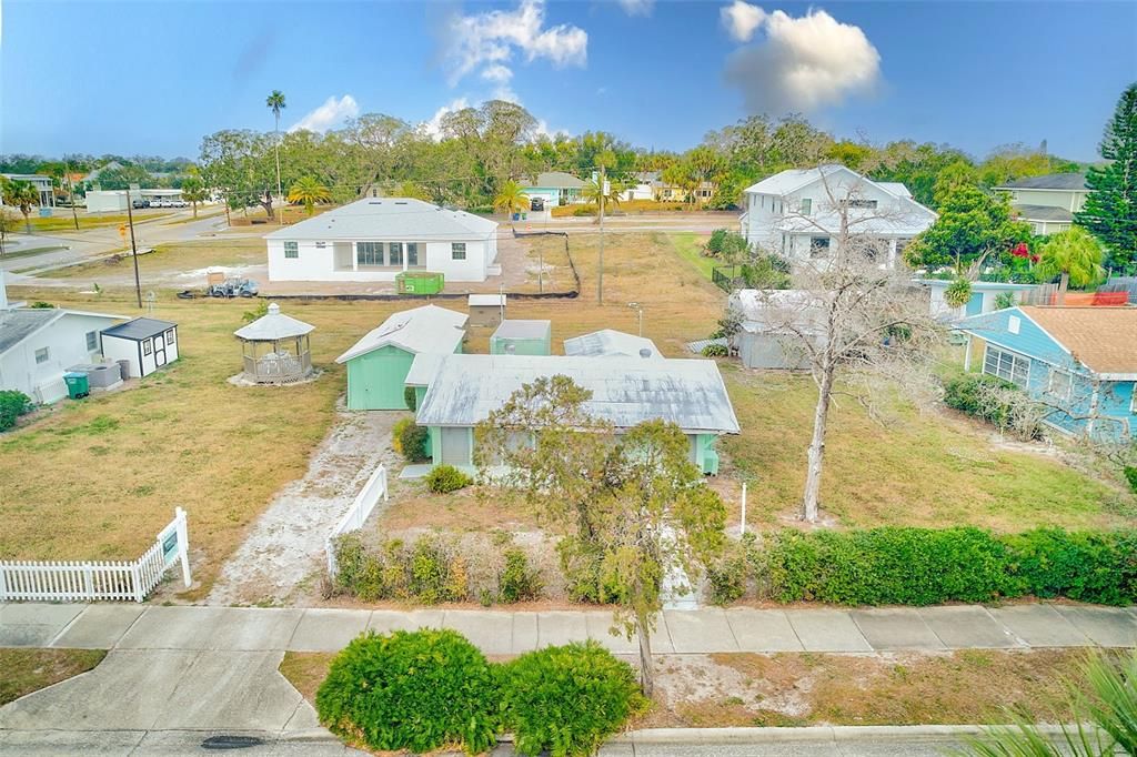 Aerial view of home and property