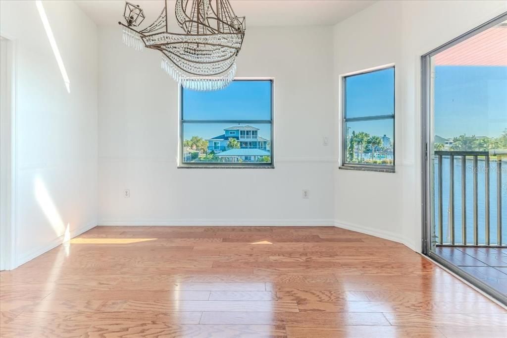 Breakfast Nook with a Ship Chandelier