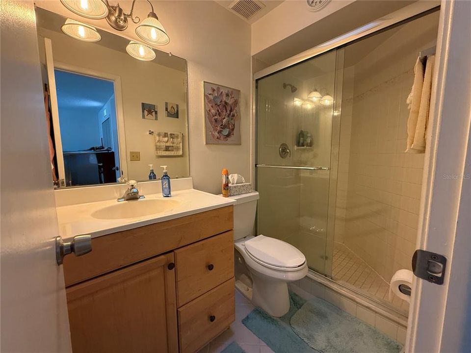 Master bath with easy walk in shower