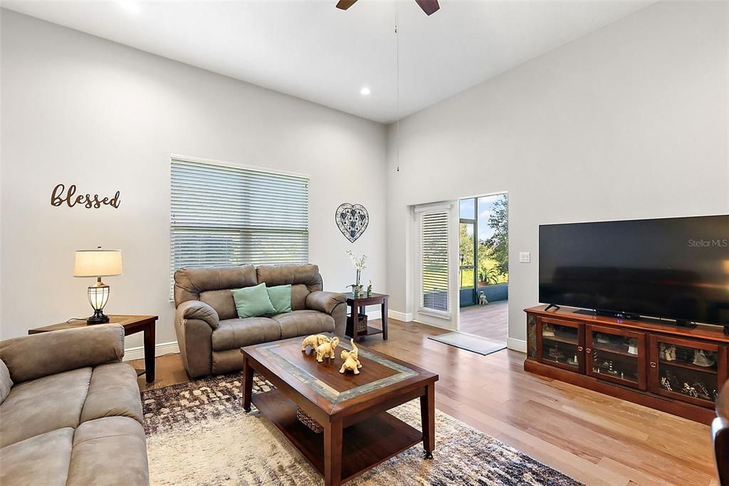 Access the large lanai through the Living Room