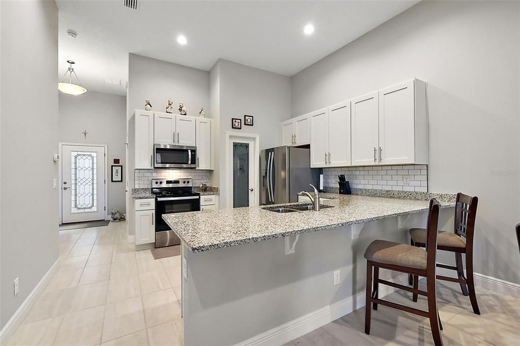 Counter seating in Kitchen