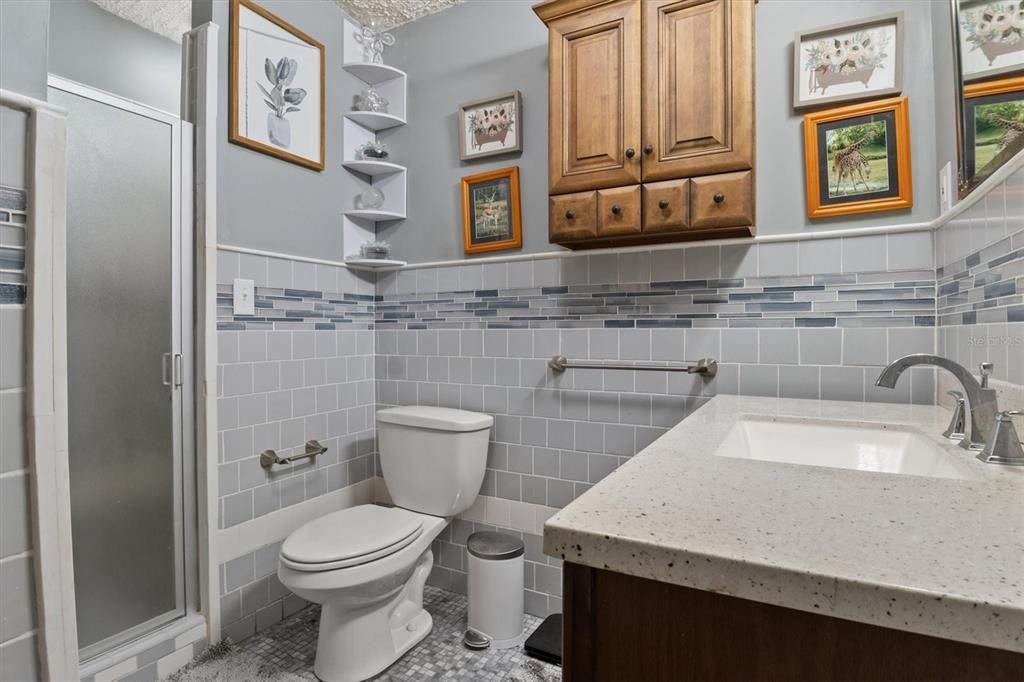 Both bathrooms are big in this custom built home.