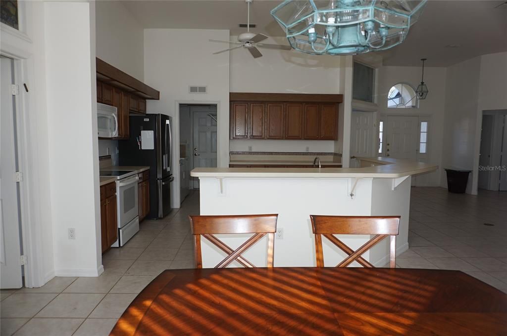 View Dining room to kitchen