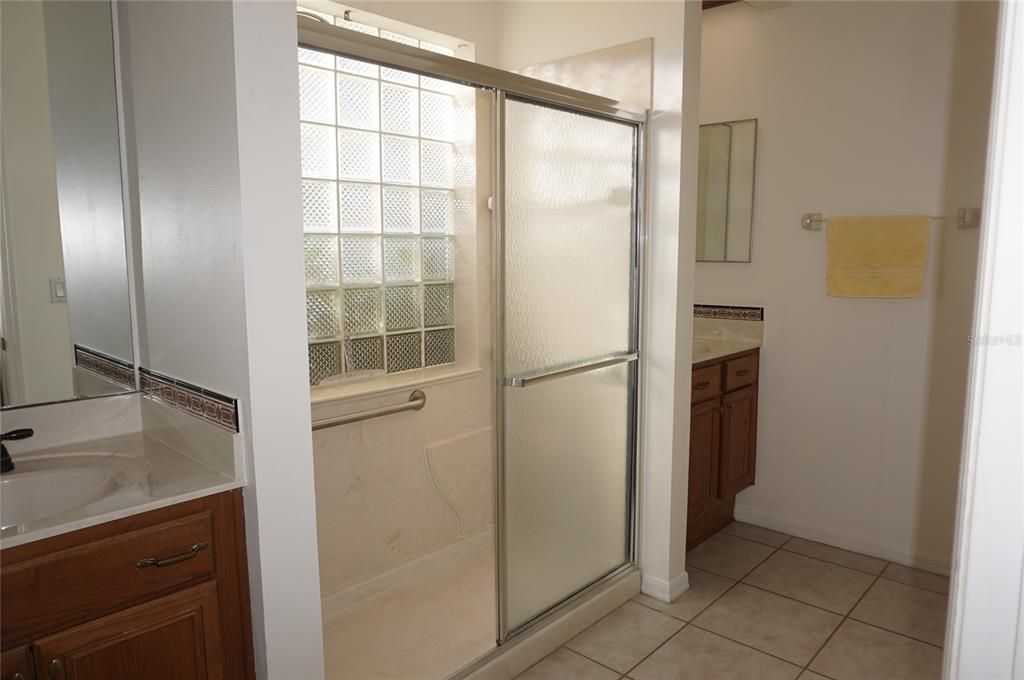 Master bathroom double vanities