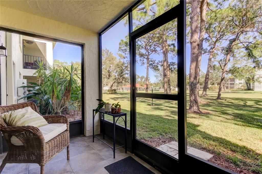 Back Lanai Overlooking Large Green Courtyard