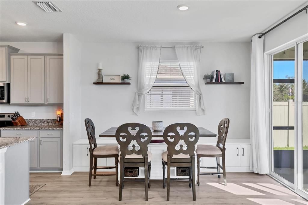 Dining area with custom built-ins