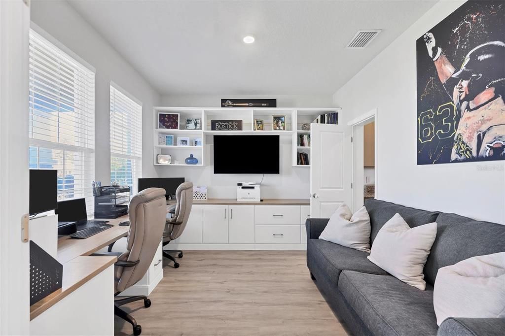 Downstairs Office w/custom built-ins