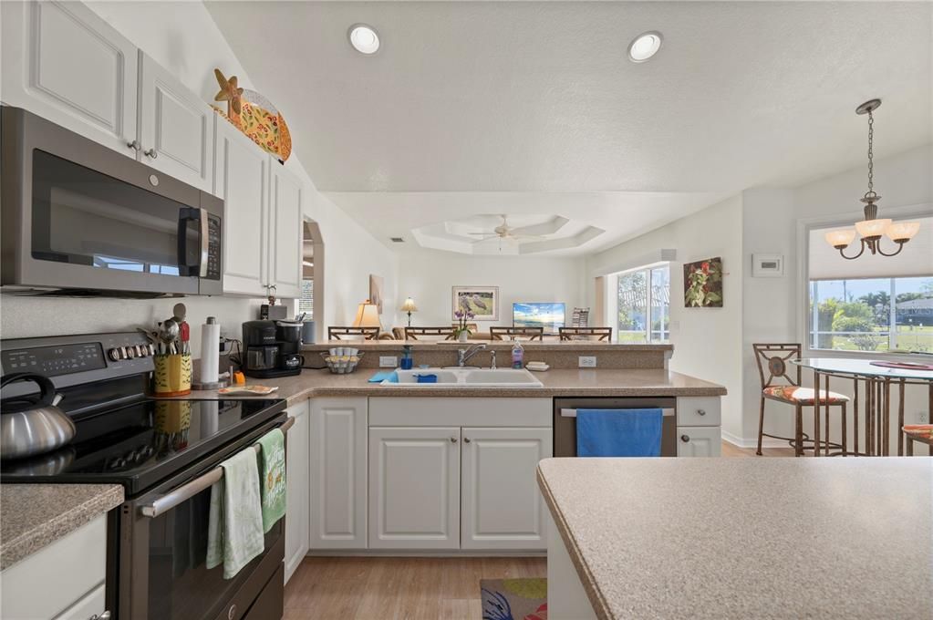 Kitchen cabinets include Lazy Susan