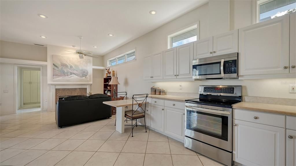 Kitchen with stainless steel appliances