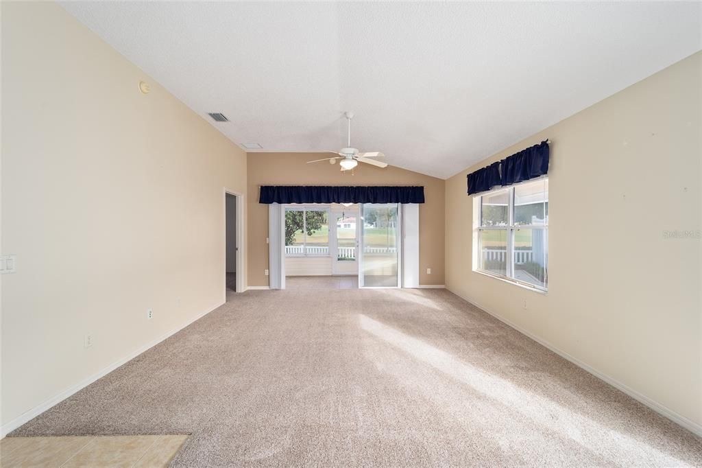 The view is straight through to the lanai and course from the entire living area.