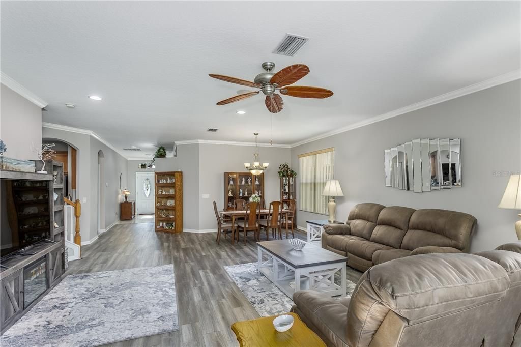 Living room and Dining room