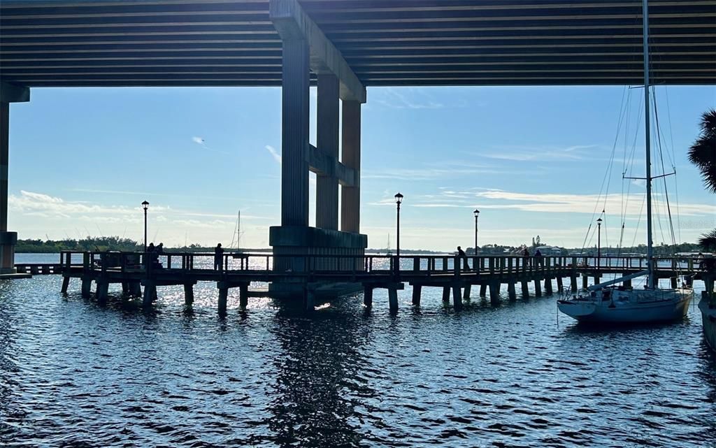 Fishing Boardwalk under the Bridge